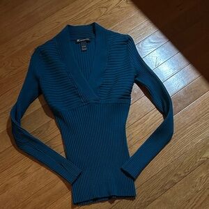 INC International Concepts Teal V-Neck Sweater